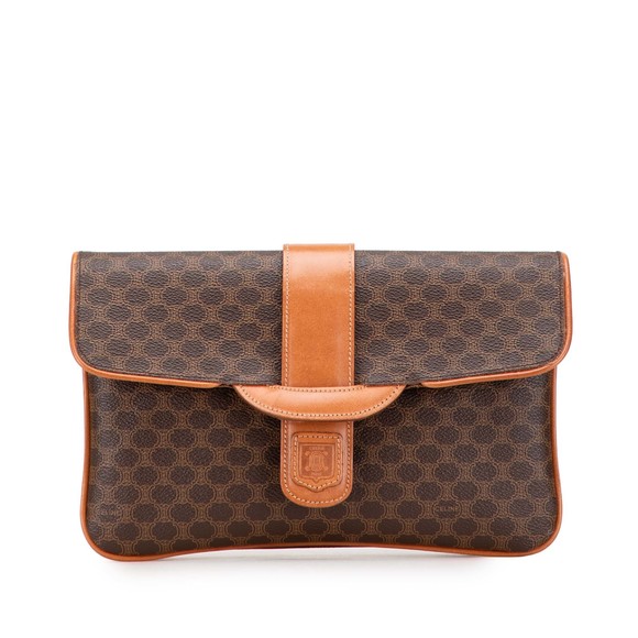 Pre-Loved Celine Macadam Coated Canvas Clutch - Picture 1 of 11